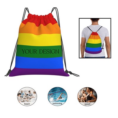Rainbow Drawstring Backpack