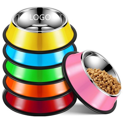 Pet Bowl With Anti-Skid Rubber Base