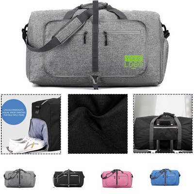 Foldable Travel Duffel Bag with Shoe Compartment