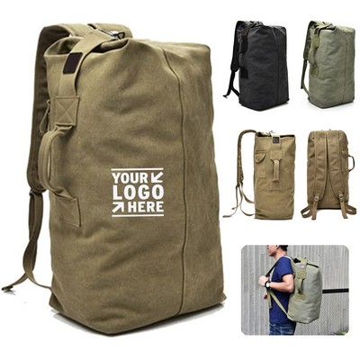 Travel Climbing Large Capacity Tactical Military Duffel Bag Double Strap Canvas Backpack